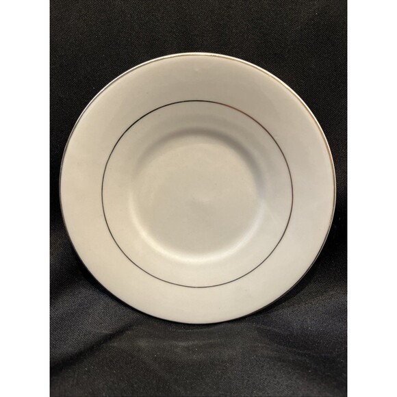 Set of 4 Totally Today 6.25” Dessert Plate White with Gold Trim & Inner Band - Picture 7 of 9